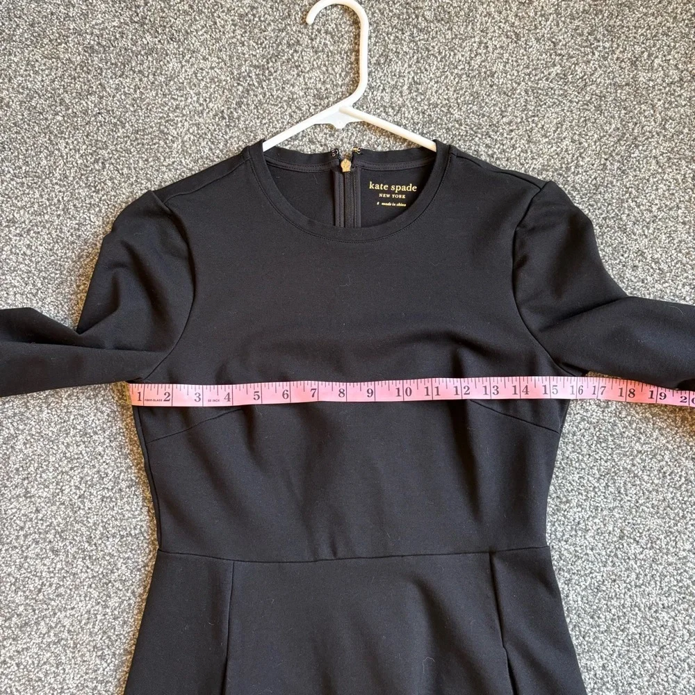 Kate Spade Black Fit & Flare Mini Dress with Bell Sleeves Size Small